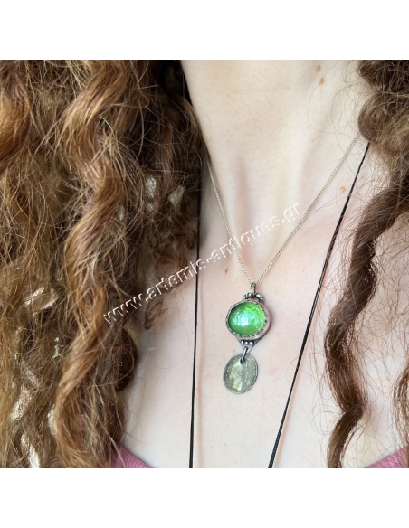 Greek Silver Coin Necklace