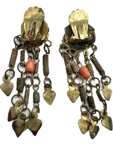 Art Deco Dangle Clip Earrings