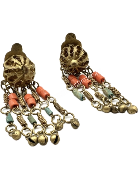 Art Deco Dangle Clip Earrings