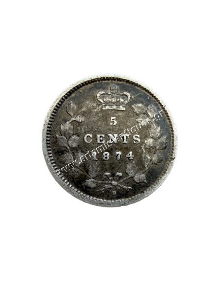 5 cents 1874 Victoria Καναδάς