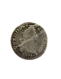 4 Sols with 2 Ls 1691 Louis XIV Γαλλία