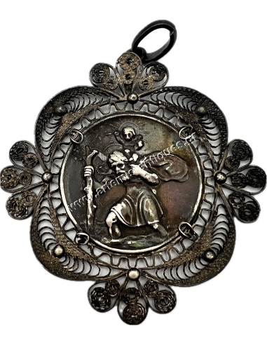Vintage Folk Filigree Silver Amulet