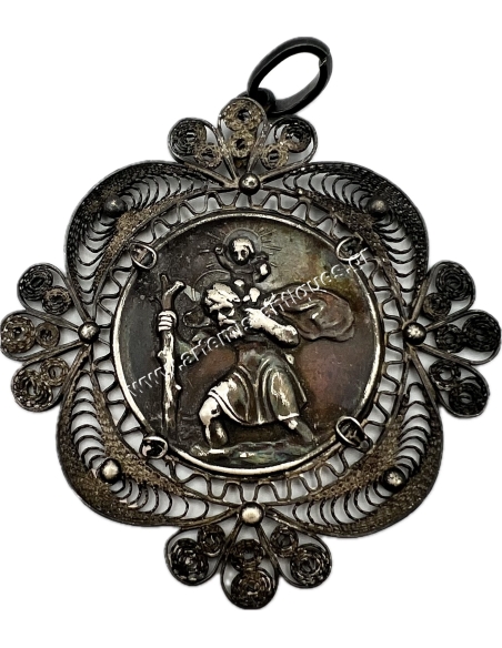 Vintage Folk Filigree Silver Amulet