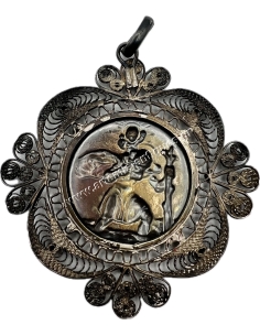 Vintage Folk Filigree Silver Amulet 2