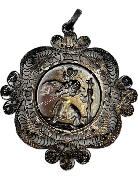 Vintage Folk Filigree Silver Amulet