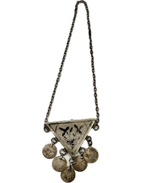 19th Century Silver Amulet with coins