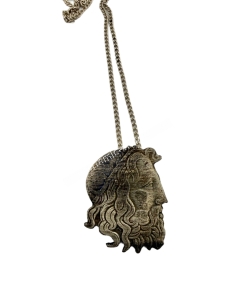 Poseidon Greek Silver Coin Necklace
