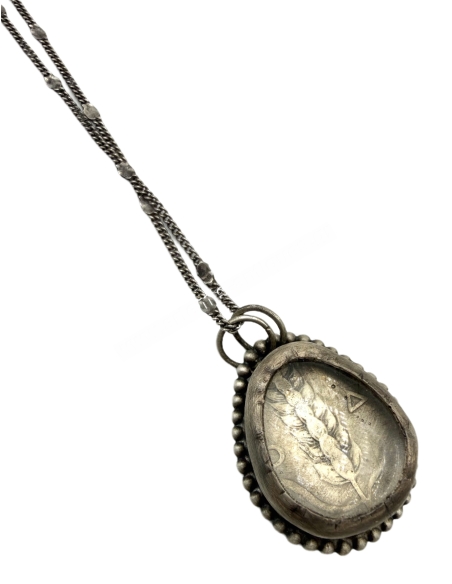 Demeter Greek Silver Coin Necklace