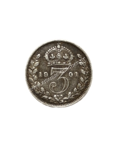 3 Pence 1901 Victoria Ηνωμένο Βασίλειο 2