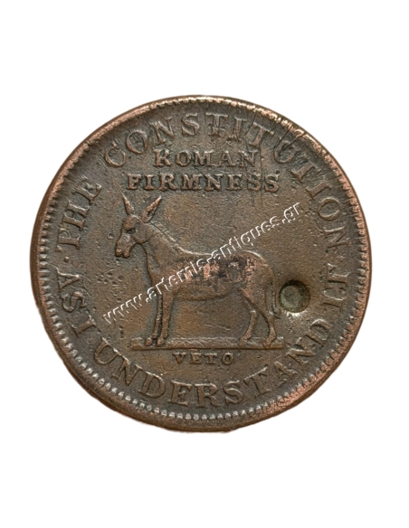 Hard Times Andrew Jackson, Jackass ND 1837 Token