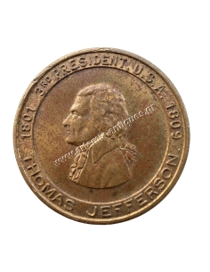Thomas Jefferson 1801 3rd President USA 1809 Token