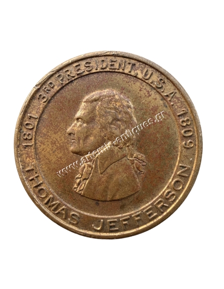 Thomas Jefferson 1801 3rd President USA 1809 Token