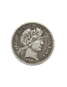 1 Dime 1904 Barber Dime