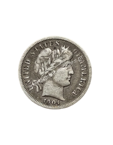 1 Dime 1904 Barber Dime