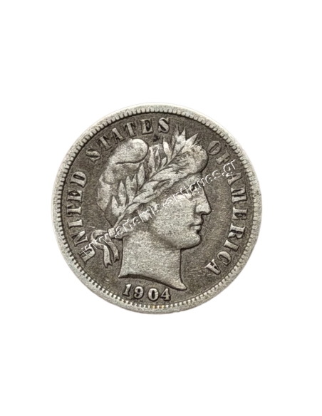 1 Dime 1904 Barber Dime