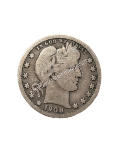 1/4 Dollar 1908 O Barber Quarter