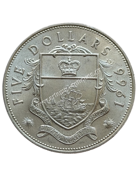 5 Dollars 1966 Elizabeth II Bahamas
