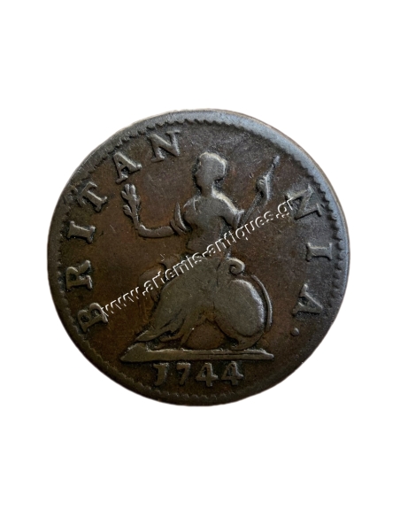 1 Farthing 1744 George II (Older Bust) Ηνωμένο Βασίλειο