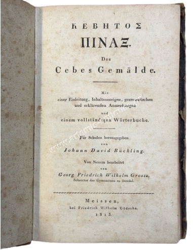 Κέβητος Πίναξ Des Cebes Gemalde 1813