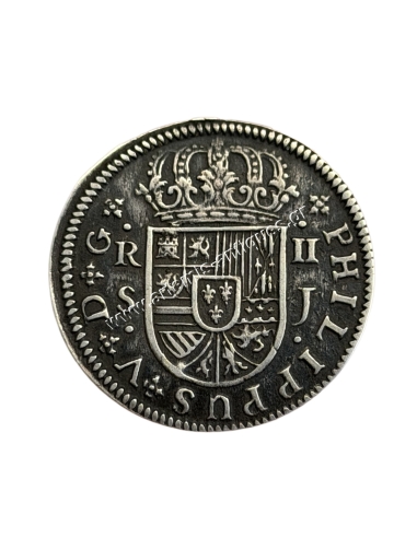 2 Reales 1722 AU Philip V Seville Spain
