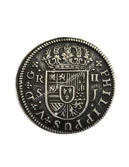2 Reales 1722 AU Philip V Σεβίλλη Ισπανία