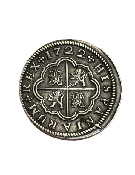 2 Reales 1722 AU Philip V Σεβίλλη Ισπανία