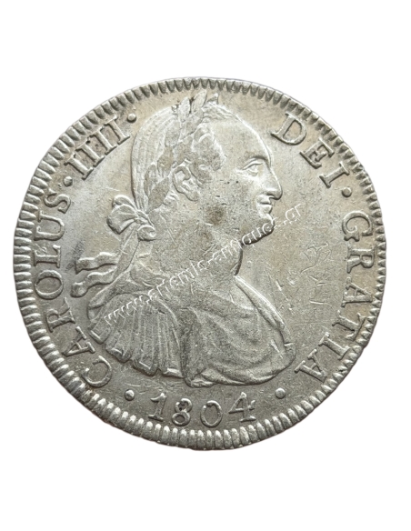 8 Reales 1804 TH Charles IV New Spain, Mexico