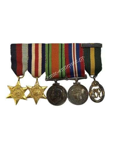 Bar of 5 British Miniature Medals WWII