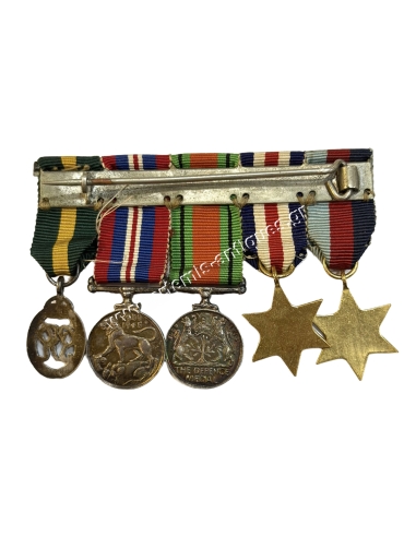 Bar of 5 British Miniature Medals WWII