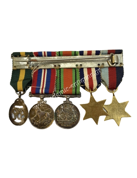 Bar of 5 British Miniature Medals WWII