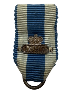 Ribbon with Clasp of the Queen Victoria Diamond Jubilee 1897 Miniature Medal
