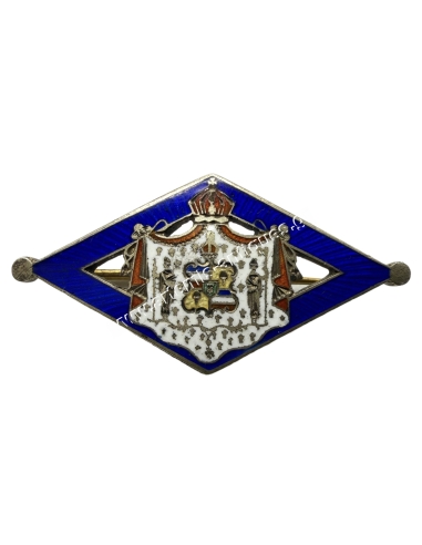 Hawaiian Coat of Arms Enameled Silver Brooch