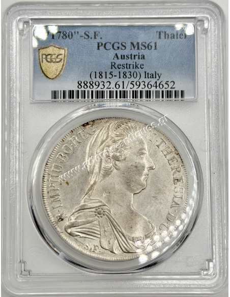 1815 - 1830, 1 Thaler 1780 - S.F. PCGS MS61 Italy Maria Theresia Austrian Empire
