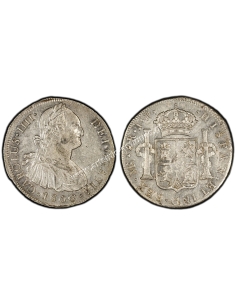 8 Reales 1806 -L JP Charles IV Peru PCGS AU58 Calico 926 2