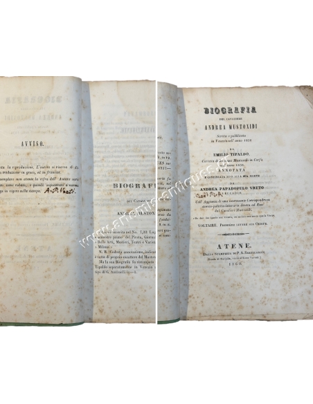 Biografia del Cavaliere Andrea Mustoxidi da Emilio Tipaldo, 1860