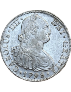 8 Reales 1798 IJ Charles IV Περού AU-UNC