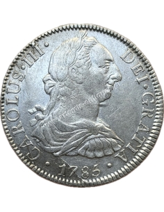 8 Reales 1785 FM Charles III Νέα Ισπανία, Μεξικό AU-UNC