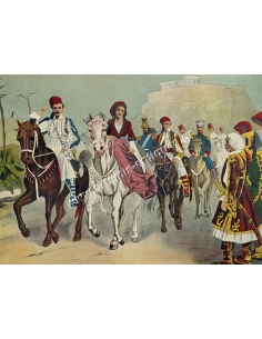 Kings Otto and Amalia with their retinue, Chromolithograph 2