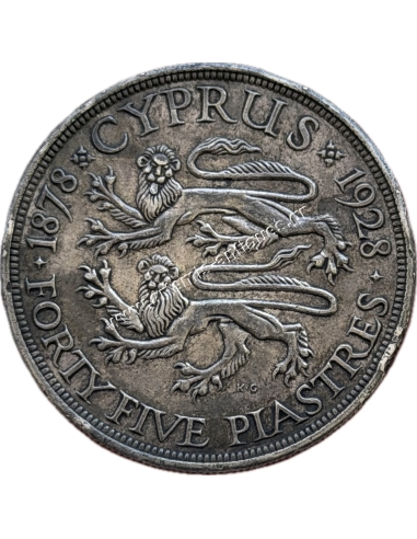 45 Piastres 1878-1928 George V Cyprus