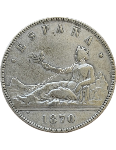 5 Pesetas 1870 (70) Provisional Goverment Spain