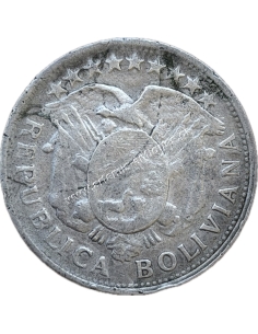 1/2 Boliviano / 50 Centavos 1900 PTS MM Bolivia
