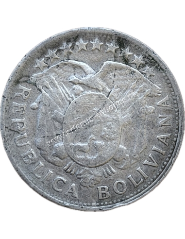 1/2 Boliviano / 50 Centavos 1900 PTS MM Βολιβία