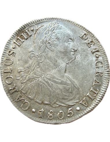 8 Reales 1805 JP Charles IV (Numeral IIII) Περού