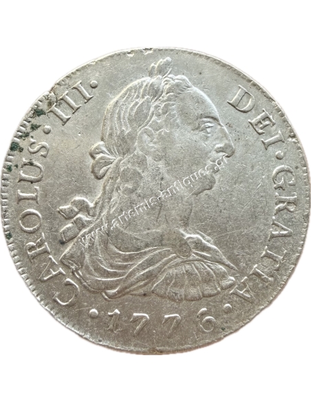 8 Reales 1776 MJ Charles III Peru Rare
