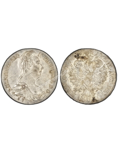 1790-1802, 1 Thaler 1780 -  ST S.F. PCGS AU58 TOP POP Milan Maria Theresia Austrian Empire RRR 2
