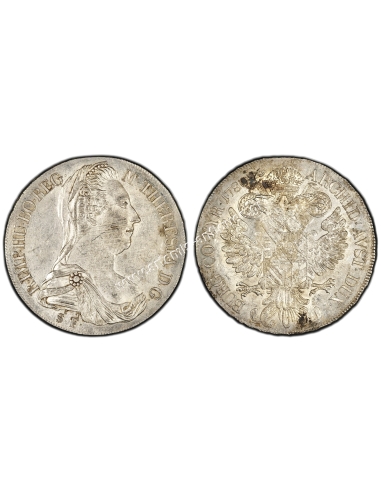 1790-1802, 1 Thaler 1780 -  ST S.F. PCGS AU58 TOP POP Milan Maria Theresia Austrian Empire RRR