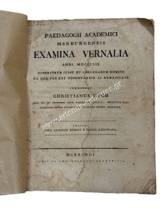 Examina Vernalia 1819 Paedagogii Academici Marburgensis