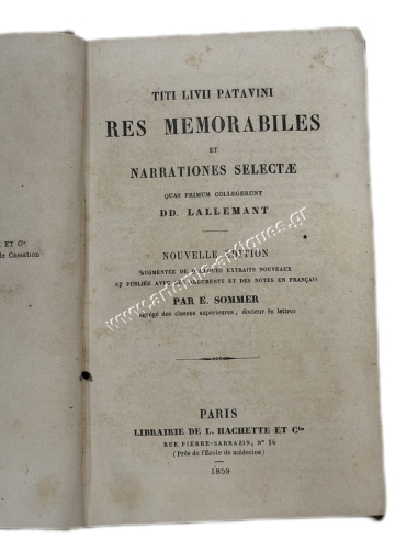 Res Memorabiles et Narrationes Selectae, Titi Livii Patavini 1859