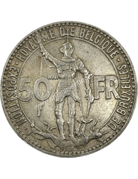 50 Francs 1935 Brussels World's Fair Mor 442a Belgium