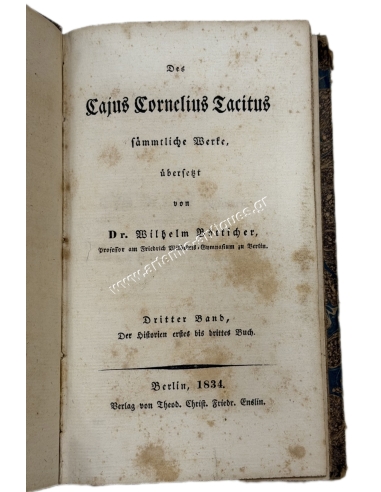 Tacitus Werke, Dritter Band 1834